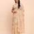 Off white linen cotton woven saree