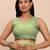 Green linen cotton woven saree
