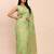 Green linen cotton woven saree