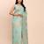Sea green linen cotton woven saree