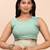 Sea green linen cotton woven saree