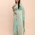 Sea green linen cotton woven saree