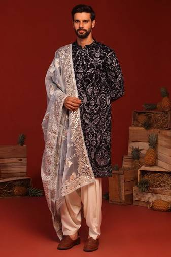 Ruhit navy blue kurta set