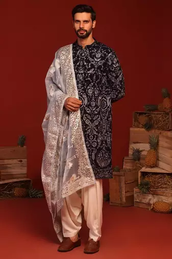 Ruhit navy blue kurta set