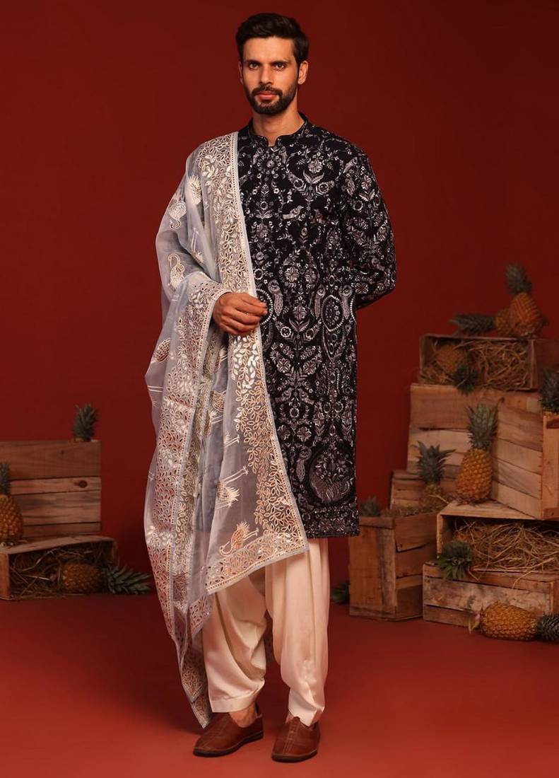 Ruhit navy blue kurta set