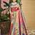 Pink kanjivaram silk blend zari woven saree