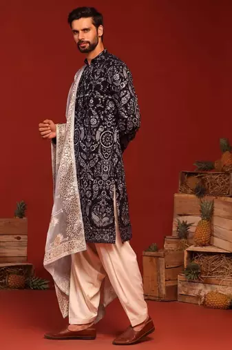 Ruhit navy blue kurta set