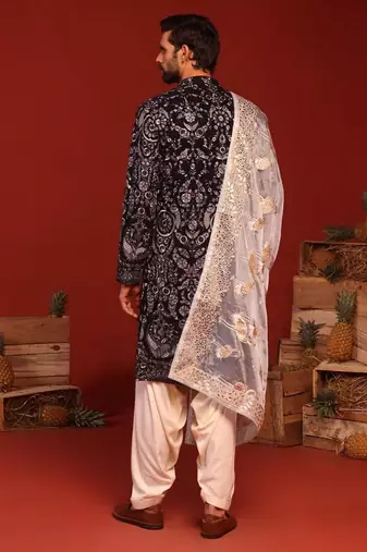 Ruhit navy blue kurta set