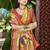 Yellow kanjivaram silk blend zari woven saree