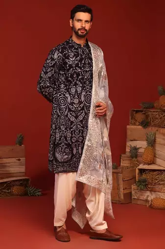Ruhit navy blue kurta set