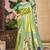 Green kanjivaram silk blend zari woven saree