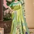 Green kanjivaram silk blend zari woven saree