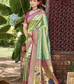 Rama kanjivaram silk blend zari woven saree