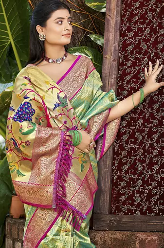 Rama kanjivaram silk blend zari woven saree