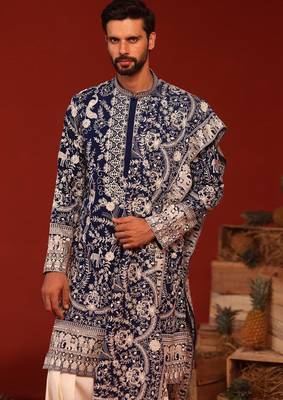 Charvik royal blue kurta set 5