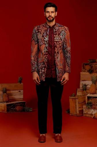 Samir wine jodhpuri set