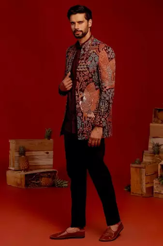Samir wine jodhpuri set