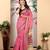 Pink linen cotton digital printed saree