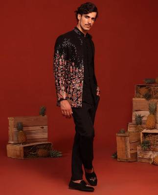 Zainab black jodhpuri set 4