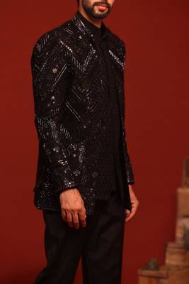 Anmay black jodhpuri set 4