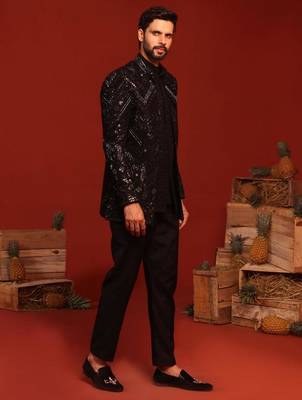 Anmay black jodhpuri set 5