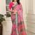 Pink linen cotton digital printed saree