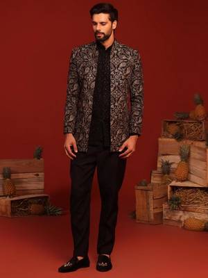 Pradyut black jodhpuri set 2