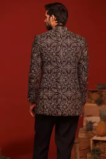 Pradyut black jodhpuri set