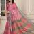 Pink linen cotton digital printed saree