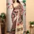 Peach linen cotton digital printed saree