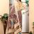 Peach linen cotton digital printed saree