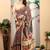 Peach linen cotton digital printed saree