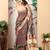 Peach linen cotton digital printed saree