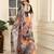 Orange linen cotton digital printed saree