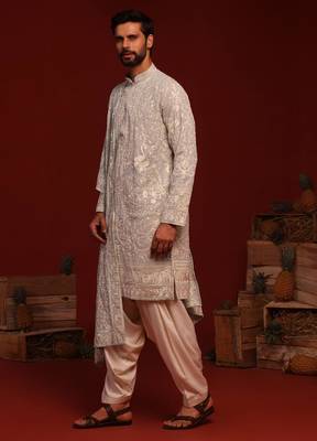 Bhavik Off White kurta set 3