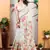 Off white linen cotton digital printed saree
