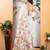 Off white linen cotton digital printed saree