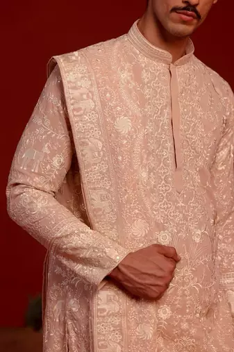 Adith pink kurta set
