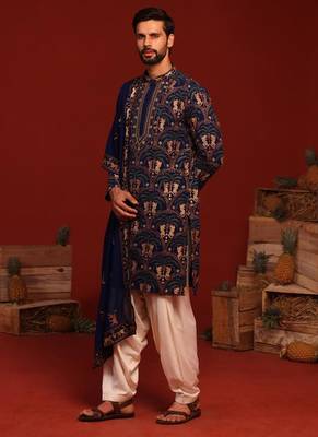 Tanvith navy blue kurta set 2