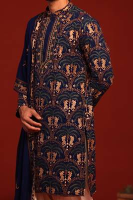 Tanvith navy blue kurta set 3