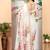 Off white linen cotton digital printed saree