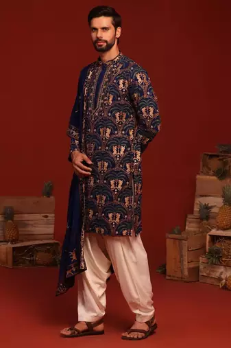 Tanvith navy blue kurta set