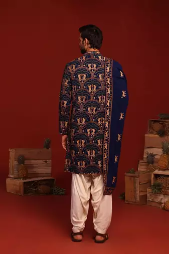 Tanvith navy blue kurta set