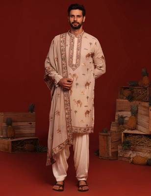 Brija beige kurta set 1