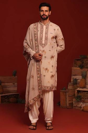 Brija beige kurta set