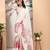 Off white linen cotton digital printed saree