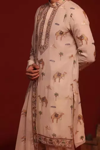Brija beige kurta set