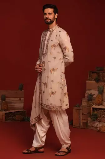 Brija beige kurta set