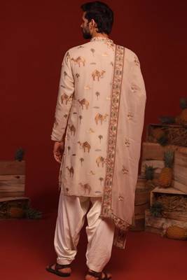 Brija beige kurta set 4