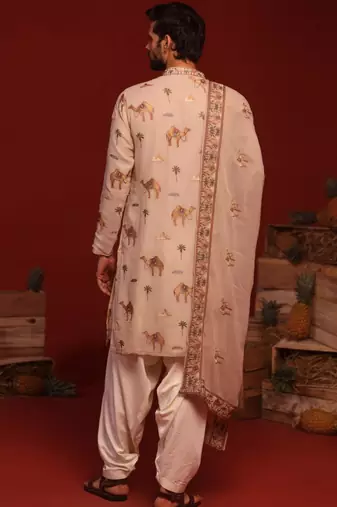 Brija beige kurta set
